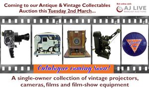 Vintage Projectors, Cameras, Films and Film Show Equipment - Next Tuesday 2nd March